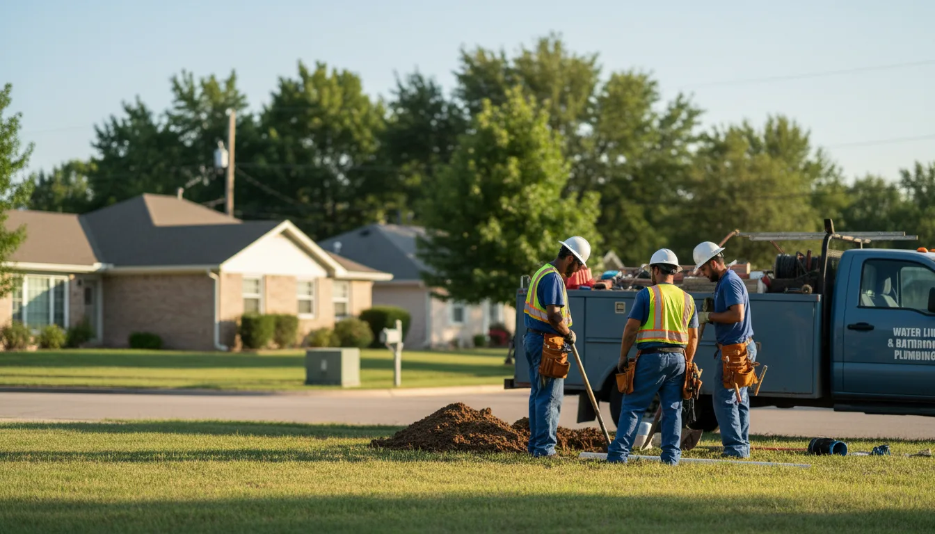Residential water line and bathroom plumbing service in Vail, IA